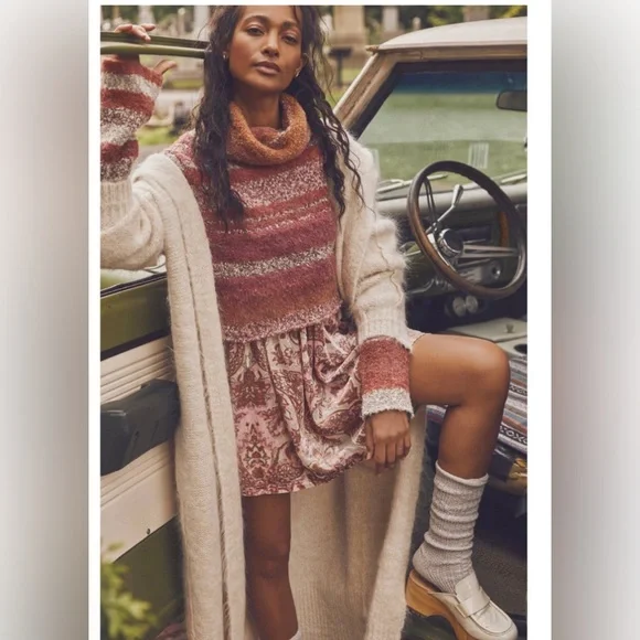 Free people all the time pink velvet sleeveless babydoll dress size small new - Picture 3 of 8